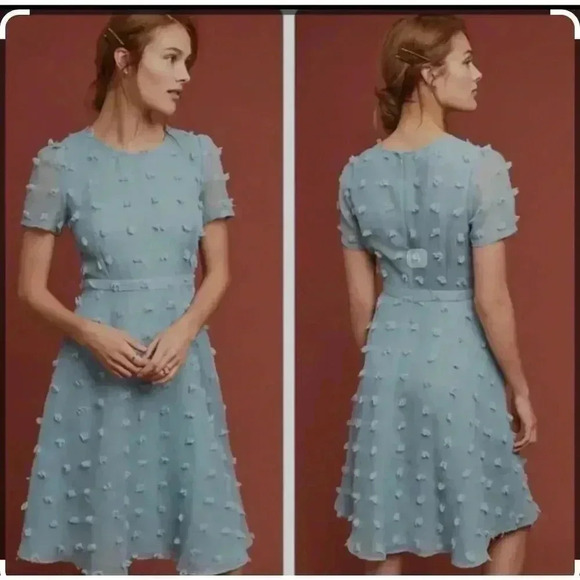 Anthropologies Sundays in Brooklyn Glenda Textured Dress. Wedding Guest,  Medium - Picture 1 of 8